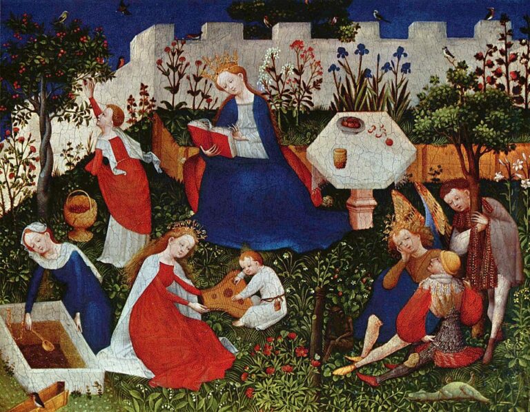 tableau du Maître du Haut Rhin, le jardin de paradis